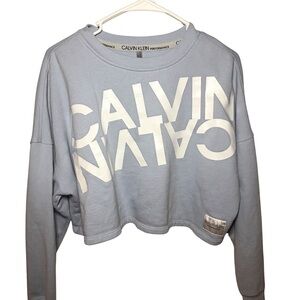 Calvin Klein Performance Pale Blue Sweatshirt with White Logo